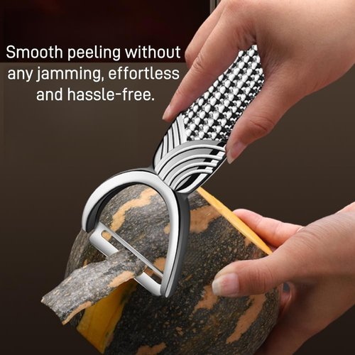 Huakai Vegetable Peeler For Kitchen, Easy Peeler/Non-Slip Wide Handle/Suitable for All Fruits Vegetables/Silver
