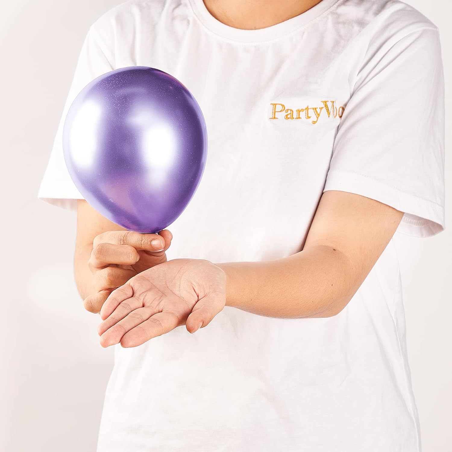 PartyWoo Metallic Purple Balloons - 50 Pcs Mini Chrome Latex Balloons for Celebrations | 5 Inch