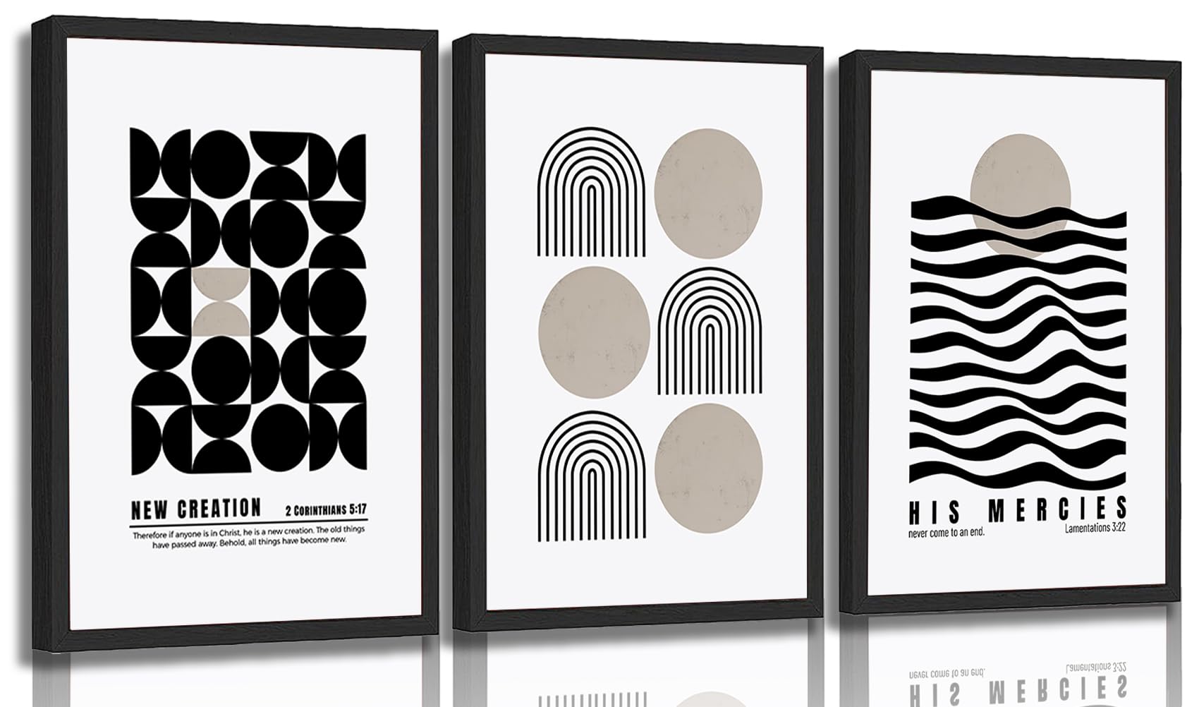 COYIKC 3Pcs Black and White Christian Canvas Wall Art Minimalist Bible Prints Jesus Faith Scripture Wall Decor Pictures Modern Abstract Painting artwork for bedroom office home decoration 16x24in