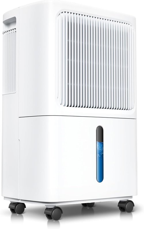 MAX 34 Pint Dehumidifier - 2,500 Sq. Ft. Smart Humidity Control with Drain Hose & 24HR Timer | Ideal for Basement, Bathroom & Bedroom