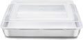 E-far Stainless Steel Baking Pan - 12⅓ x 9¾ x 2 Inch Rectangle Bakeware with Lid | Non-Toxic, Heavy Duty & Dishwasher Safe