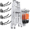 TORACK Garage Hooks - Heavy Duty 12" Steel Tool Organizer | 4 Pack Wall Mount Storage for Tires, Ladders & Tools