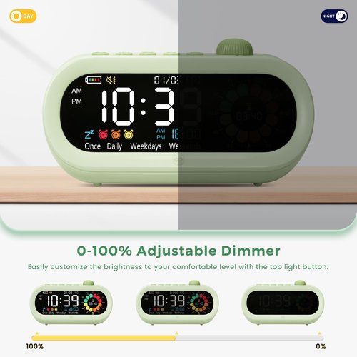 Mooking Digital Alarm Clock for Bedroom, Visual Timer for Kids, 199 Minute Rechargeable Digital Clock with Timers for Home School Supplies Study Teaching Time Timer Management Tool Countdown Timers