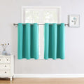 ChrisDowa Small Window Curtains - Grommet Thermal Insulated Room Darkening Panels (Teal, 52 x 36 Inch)