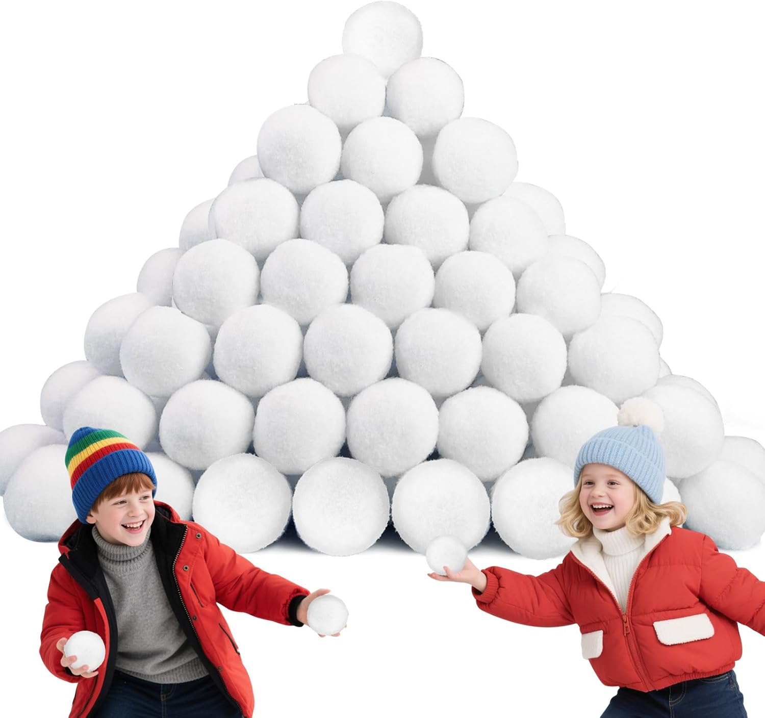 Skiennix 60 PCS Fake Snowballs - 2 Inch Indoor Decorations for Family Fun & Holiday Parties
