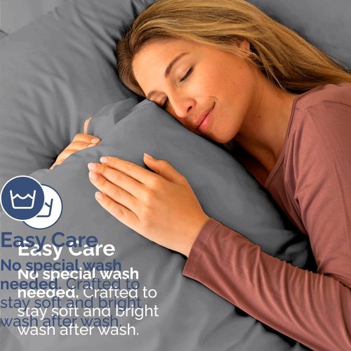 King Standard Pillow Cases by King - Soft Hotel Quality Covers | Comfy Bedding in Steel Blue - Set of 4