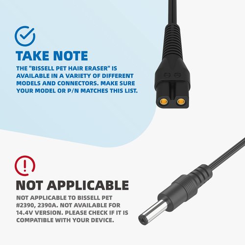 10.8V Pet Hair Charger for Bissell Pet Hair Lithium Ion Vacuum 2389 2286A 2286 22862 2482 2389C for Powerlifter Ion Pet 2-in-1 Vacuum 2482, 1616326 161-6326 1627037, for Bissell Adapt Ion Pet Vacuum