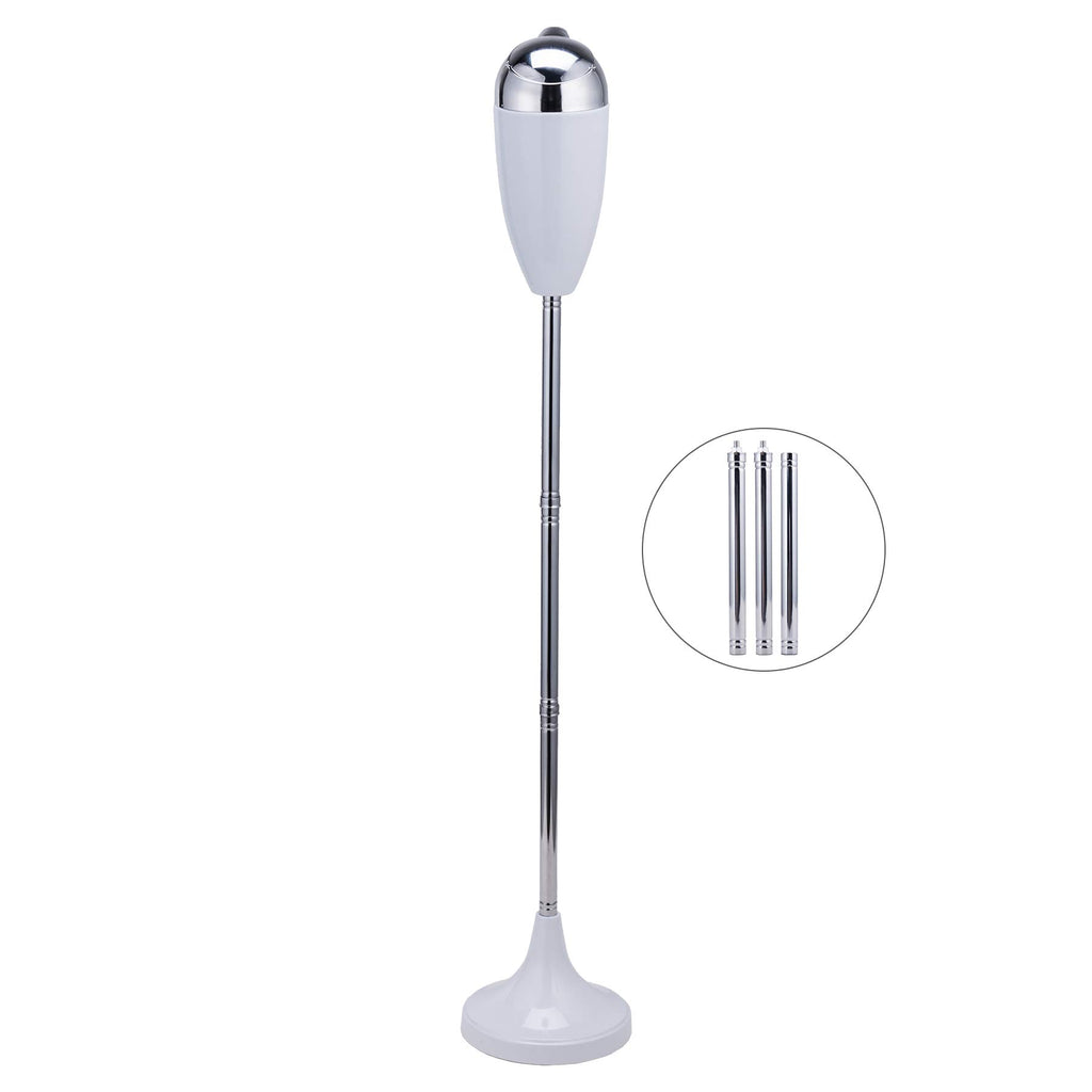 CO-Z Adjustable Floor Standing Ash Tray, Smokeless Outdoor Ashtray with Lid for Home Patio Cigarettes Ash Butt Disposal, Stainless Steel Windproof Stand Ashtray in 20", 27.5", 35" Heights, White
