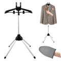 YOSINXU Garment Steamer Stand for Clothes, Adjustable Stand for Clothes Hanger & Mini Grey Ironing Board Portable Handheld Steamer Ironing Accessories for Clothes