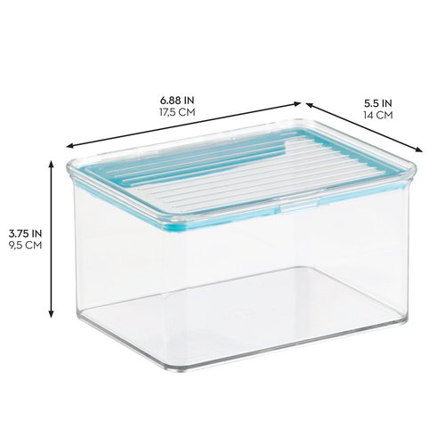 iDesign Small Food Storage Box with Airtight Seal for Kitchen or Pantry Storage - Set of 2 - Clear