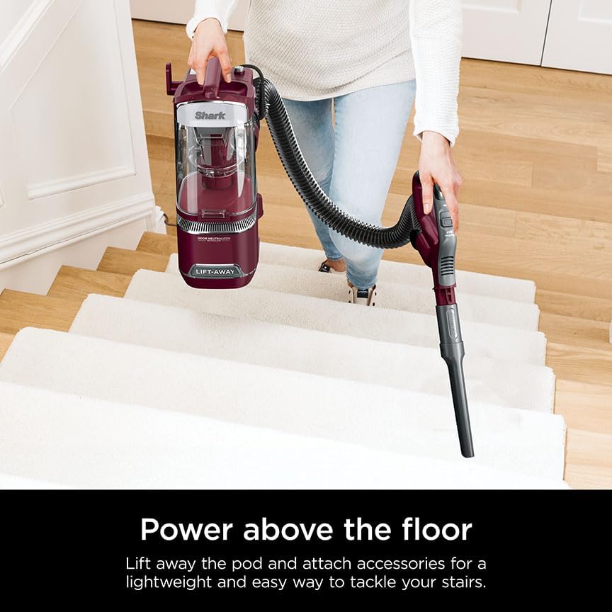 Shark DETECT Lift-Away Corded Upright Vacuum - Self-Cleaning Brushroll & Anti-Allergen Seal | Burgundy