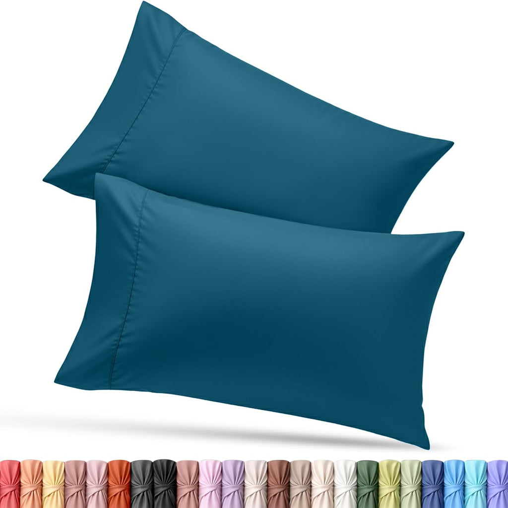 Utopia Bedding Queen Pillow Cases - Soft Brushed Microfiber - 2 Pack, Denim Blue, 20 x 30 Inches