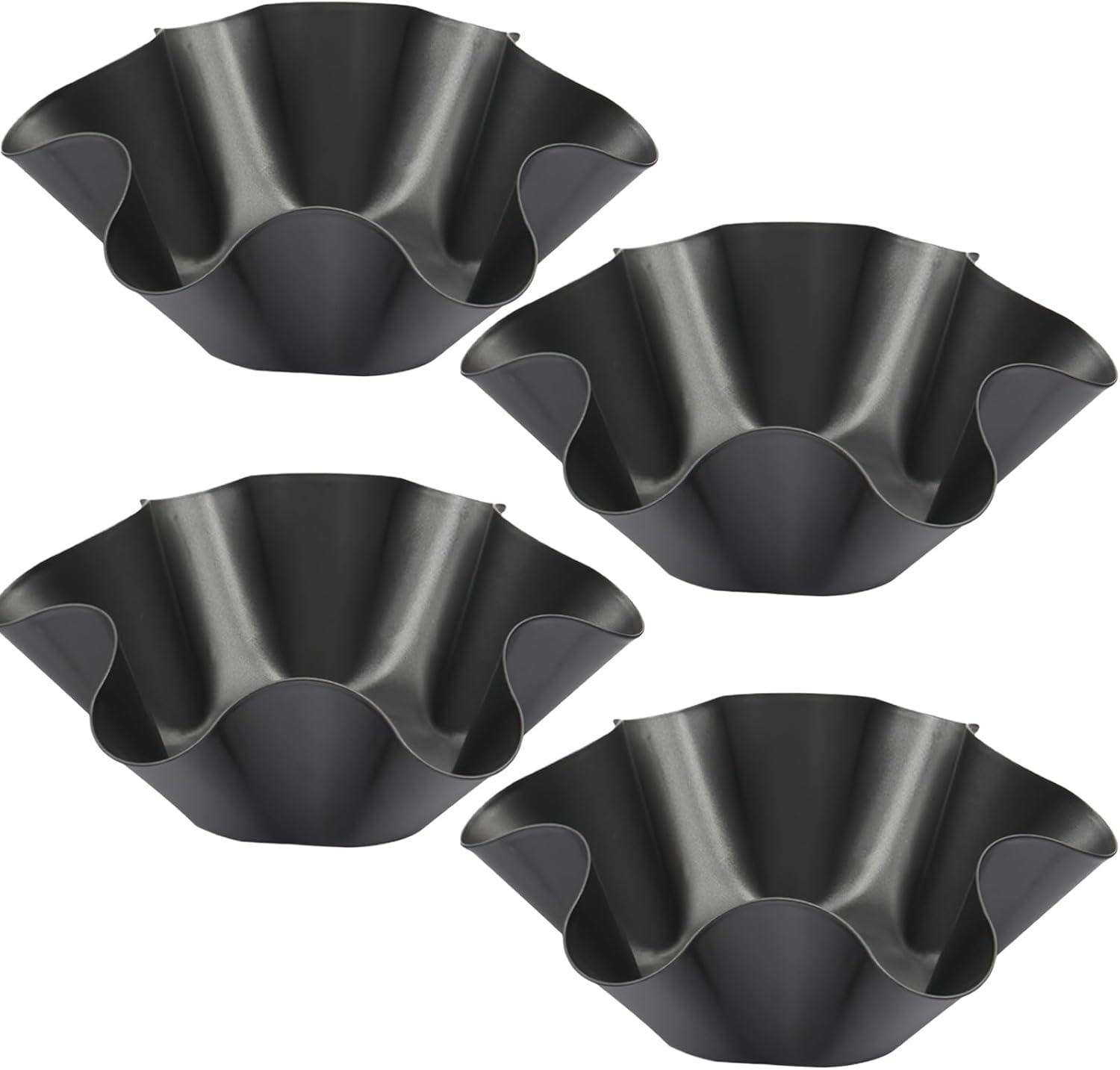 Skiennix Nonstick Taco Shell Bowl Set - 4 Large Carbon Steel Tortilla Makers for Baking & Frying