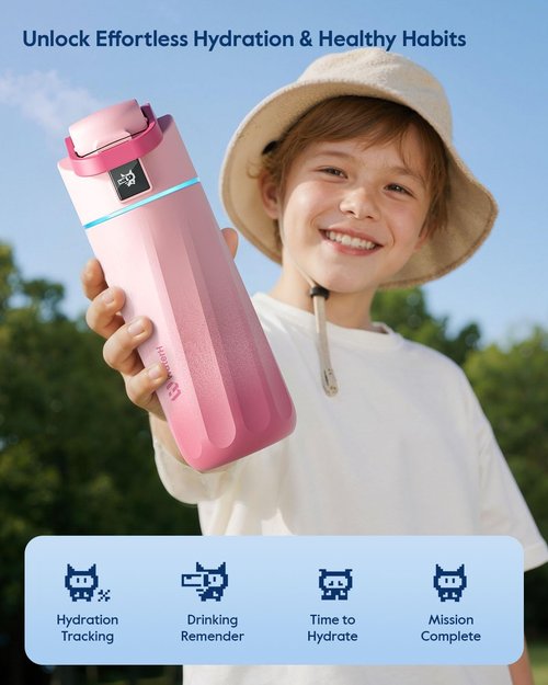 BOOST Smart Water Bottle - 16oz BPA-Free Vacuum Insulated Kids Bottle with Reminder & Tracker | Perfect for School