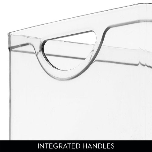 iDesign Pantry Storage Bins with Handles for Cabinets or Fridge - Set of 4 - Clear - Made in USA