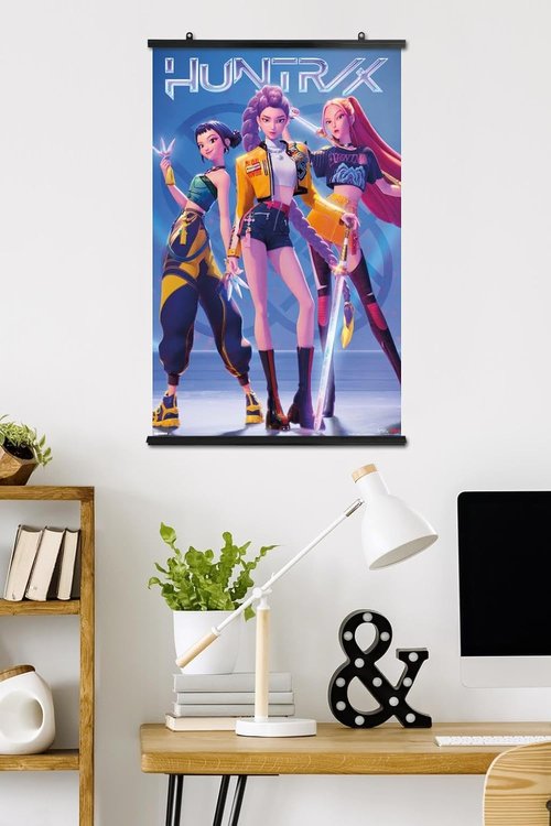 Huntrix | Netflix K-Pop Demon Hunters 2025 Wall Poster - 34"L x 22.4"W, Includes Clip Bundle