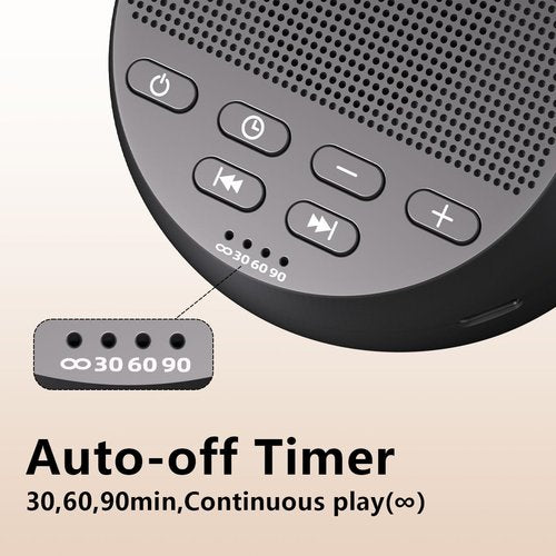 Portable Sound Machine White Noise Machine Nonstop 30 Soothing Sounds for Baby Kids Adults Pink Noise Sleep Machine 36-Level Vol Auto-Off Timer Memory Function for Home Travel Office