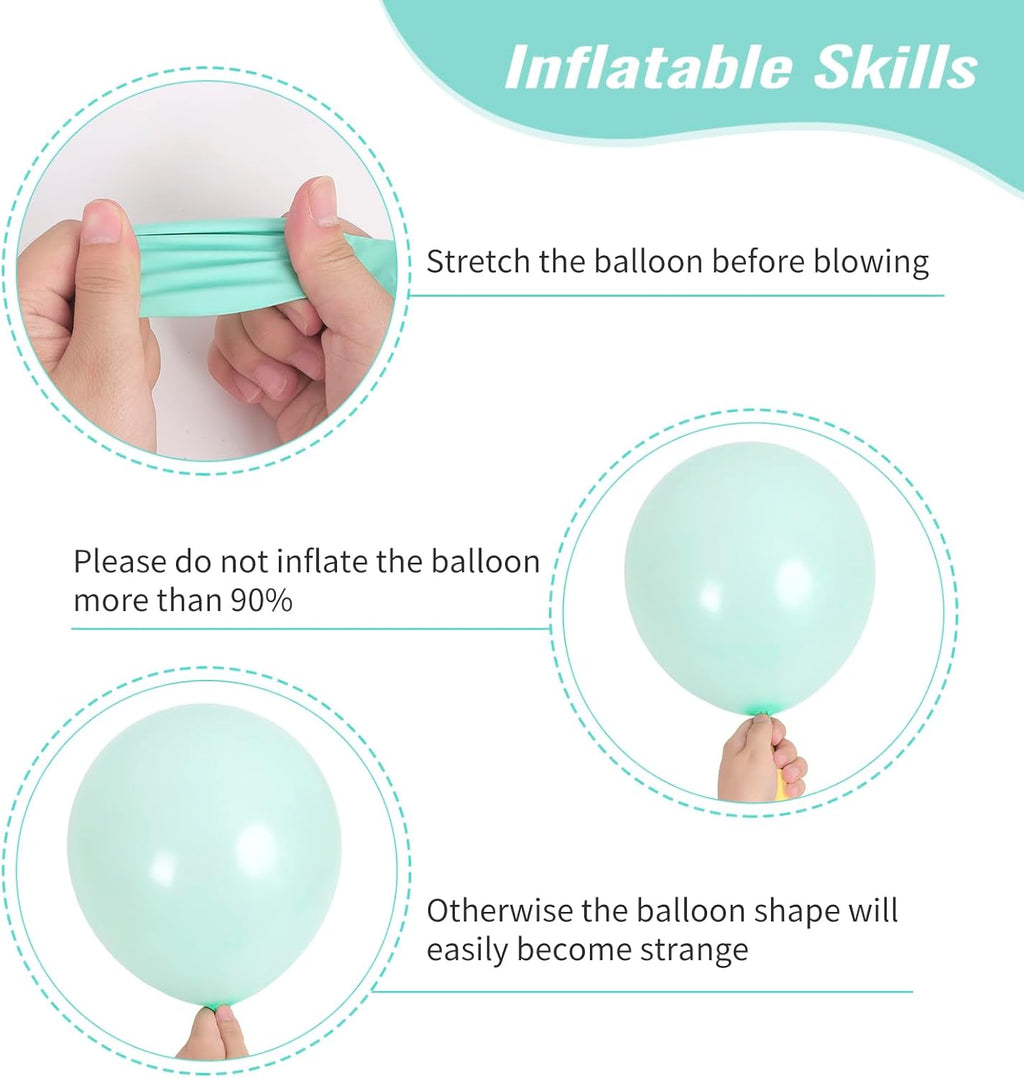 RUBFAC Mint Green Balloon Garland Kit - 129pcs in Various Sizes for Birthday, Baby Shower & Wedding Decor