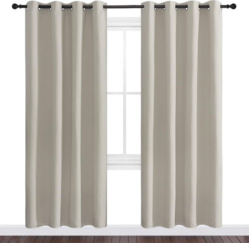 NICETOWN Natural Room Darkening Curtains - 78" Long | Total Privacy Drape Panels for Boho Farmhouse Decor (Set of 2, 55" Wide)