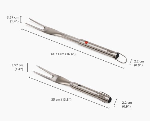 Joseph Joseph GrillOut 3-piece Stainless Steel BBQ Utensil Set, Turner, Tongs & Fork, Retractable for compact storage, Easy-clean
