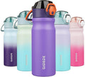 BJPKPK Stainless Steel Insulated Water Bottle - 18oz Reusable Thermal Flask with Straw Lid | Purple