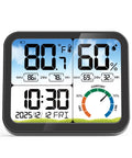 VOCOO Digital Indoor Room Thermometer - 5.8'' Large Display with Accurate Temp & Humidity Monitoring | Backlit, Max/Min Records, Date & Clock