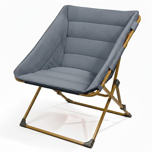 Comfy Saucer Chair for Adults, Soft Faux Fur Bedroom Chair, Cozy Folding Lounge Chair Reading Chair for Living Room, Dorm & Bedroom, Grey