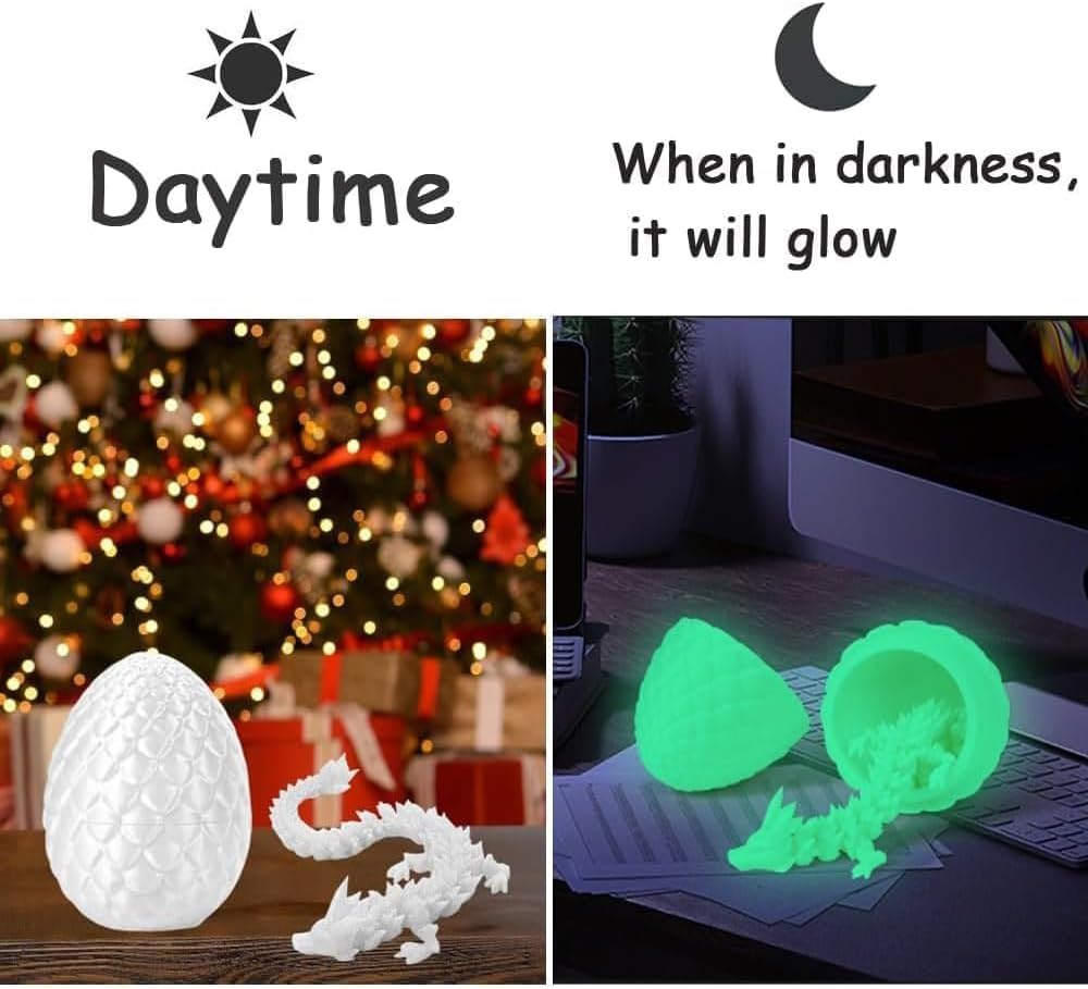 Skiennix 3D Printed Dragon Figurine - Unique Egg Design for Home Office Decor | Executive Desk Accent