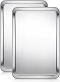 Terlulu Baking Sheet Set - Stainless Steel Cookie & Jelly Roll Pans | 2-Piece, 16'' x 12'' x 1''