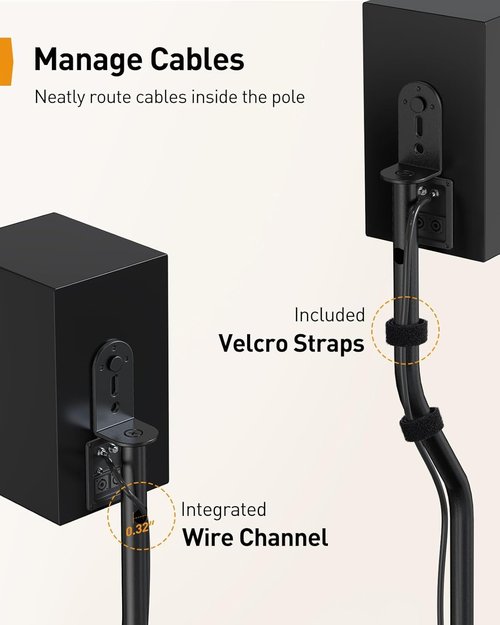 Perlegear Speaker Stand Pair, 28” to 38” Height Adjustable Surround Sound Speaker Stands for Small Bookshelf, Satellite Speakers, and Studio Monitors up to 5lbs, Tool-Free Floor Speaker Stand, PGSS11