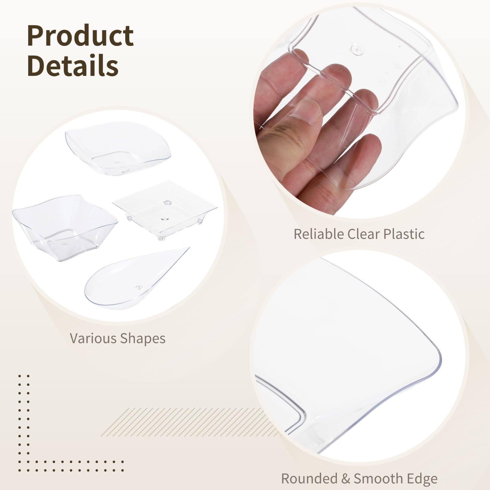 800 PCS Mini Appetizer Plates, Includes 400 Assorted Mini Dessert Plates in 4 Shapes, 200 Spoons, 200 Forks, Elegant Tasting Dishes for Party, Buffet, Wedding