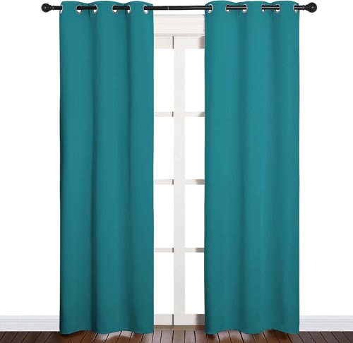 NICETOWN Blackout Curtains - Thermal Insulated Room Darkening Panels | 84 Inch Length, Peacock Teal, 2 Pieces