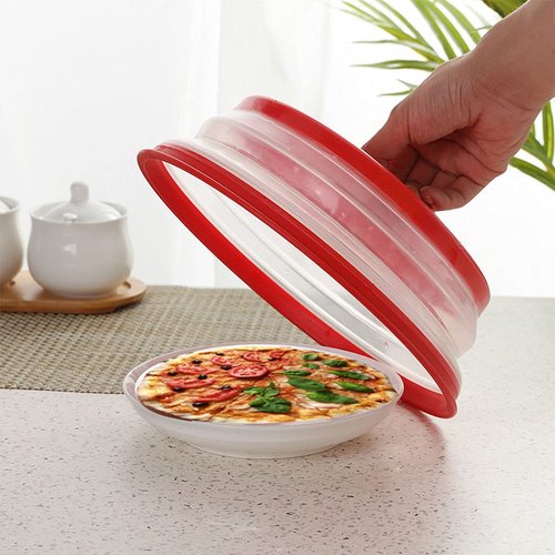 Collapsible Microwave Splatter Cover, Microwave Plate Cover With Steam Vent，BPA-Free Silicone & Plastic (Light purple, 10.5IN)
