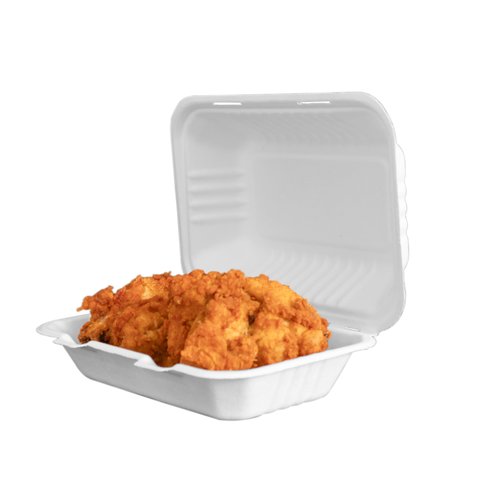 Lxins ECO 9x6 Inch Heavy Duty Clamshell Take Out Containers 【75 Pack】, Compostable Bagasse Food Boxes with Lids, Disposable To-Go Containers for Lunch, Salad, Meal Prep