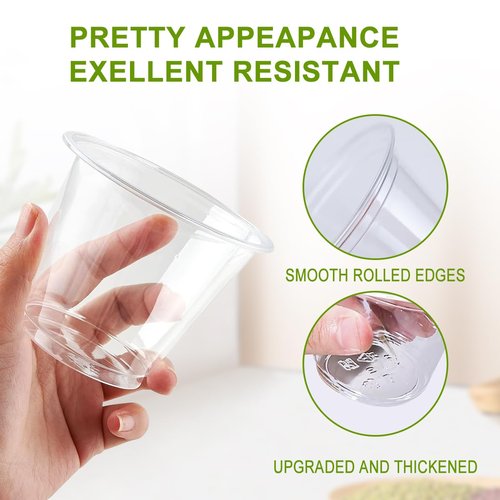 9 oz Clear Plastic Cups, 50 Pack Disposable Crystal Punch Cups for Party,Sturdy Recyclable PET Clear Cocktail Tumblers Wine Cup for Wedding,Birthday,Christmas