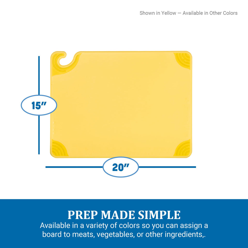 San Jamar Saf-T-Grip Cutting Board for Restaurants, Saf-T-Zone Cutting Board, 15" X 20", Purple