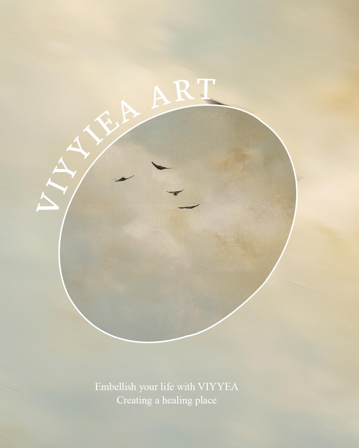 VIYYIEA Vintage Gold Framed Wall Art - Above The Clouds Design | 10" x 8" for Living Room Decor