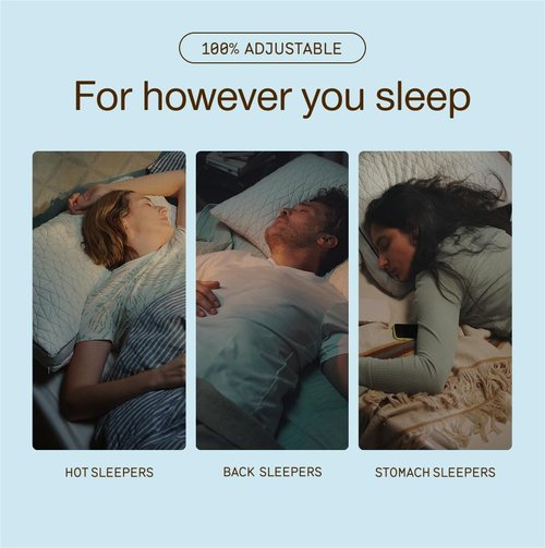 Coop Home Goods Eden Bed Pillow - Medium Soft Memory Foam Cooling Gel for All Sleep Positions | Queen Size