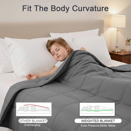 XVCAS Weighted Blanket -5lbs 41"x60" Cooling Heavy Blanket for 60-80lbs with Premium Glass Beads - Soft Thick Big Blankets for All-Season Sleeping Comfort Breathable