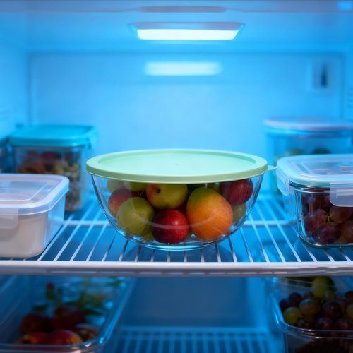 Yuixoseu 4.7 Qt Extra Large Glass Mixing Bowls, Clear Glass Bowl with Lid, Big Salad Bowl for Salad Fruit Bread Storage
