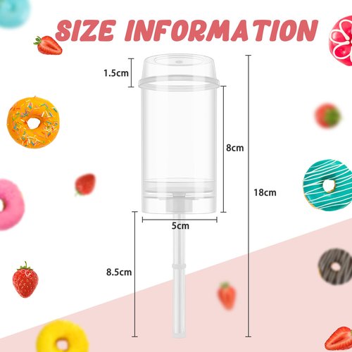 Lenwen 200 Pcs Cake Push Pop Containers with Lids, Reusable Cake Push Pops, Muti-purpose Containers, Push-up Shooter for Cupcake, Confetti, Homemade Ice Cream, Desserts