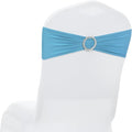 MDS Spandex Chair Sashes - Premium Stretch Covers with Buckle Slider for Weddings | Blue, Pack of 100