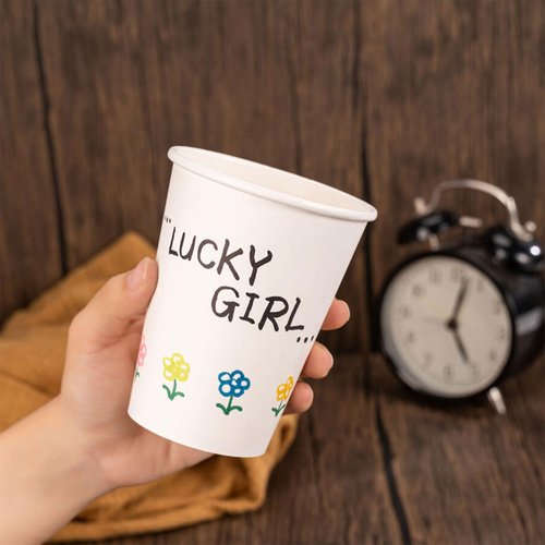METAPRINT 500 Count 12 oz Disposable Paper Coffee Cups, White Hot Paper Cups for Cafes, Bistros, Parties, and Events