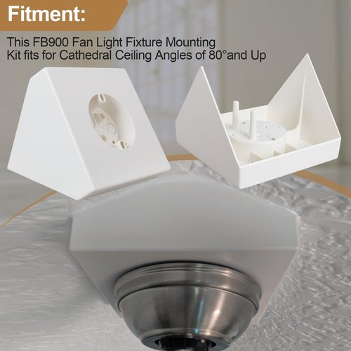 Ceiling Fan Light Fixture Mounting Box Fan Mounting Bracket FB900 Ceiling Fan Angle Mount for Cathedral Ceiling Angles of 80°and Up (1Pack)