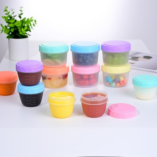 6 Pack 4oz Salad Dressing Container to Go,Small Plastic Containers with Lids, Sauce Cups, and Condiment Cups with Lids,Reusable and Leakproof Small Sauce Containers for Lunch Box