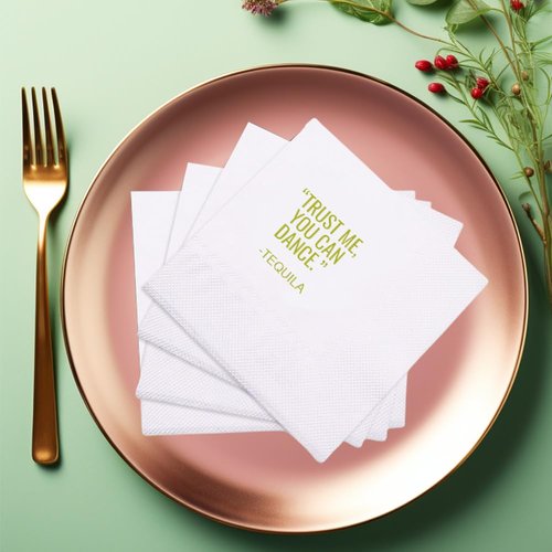 VOWFOO Funny Cocktail Napkins 100Pcs Trust Me You Can Dance Tequila Paper Disposable Party Napkins For Bachelorette Bridal Shower Birthday New Year's Eve Girls' Night Party 5 x 5 2-ply (Tequila)