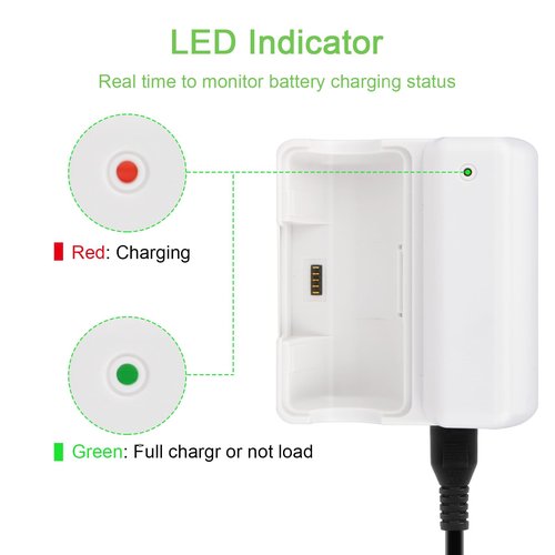 Hanaix 3.6V Li-ion Adapter Charger for iRobot Braava Jet 240 Floor Mopping Robot Battery (White)