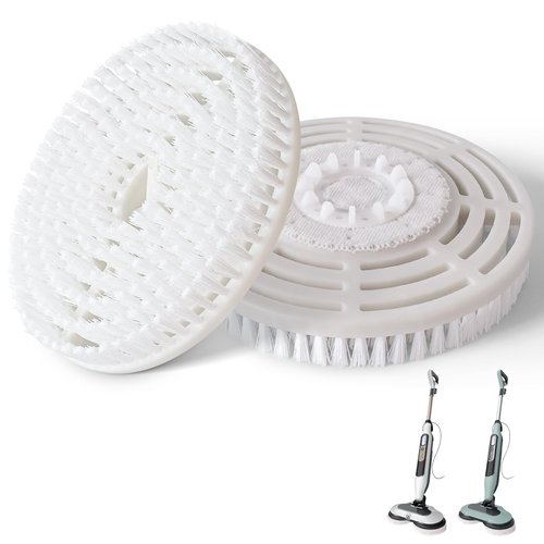 2 Pack Upgraded Steam Mop Replacement Brush Heads Compatible with Shark Steam and Scrub Mop S8201 S8001 S8002 S7201 S7001 Series, Short Bristle Cleaning and Polishing Brush for Deep Clean Hard Floors