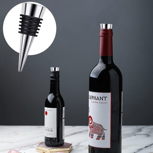 50 Pcs Stainless Steel Wine and Beverage Bottle Stoppers Ball Designed Wine Bottle Corks Tapered Storage Crafts Art DIY