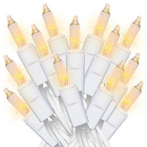 New Upgraded Clear Christmas Lights - 35 Count Classic Warm White Mini String Lights with LED Bulbs for Tree, Crafts, Indoor and Outdoor Use, UL Certified, Connectable, 8.5 Feet White Wire